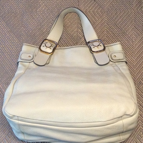 Michael Kors blue pebble leather satchel with canvas lining and 6  pocket. - Picture 6 of 13